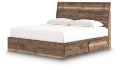 Ashley Zadilyn Brown King Panel Bed with Storage
