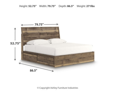 Ashley Zadilyn Brown King Panel Bed with Storage