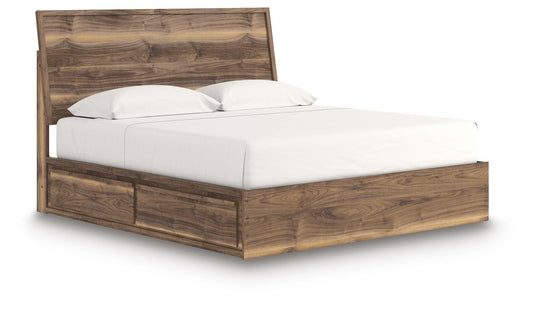 Ashley Zadilyn Brown King Panel Bed with Storage