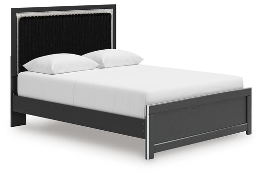 Ashley Birmonton Black Queen Upholstered Panel Platform Bed