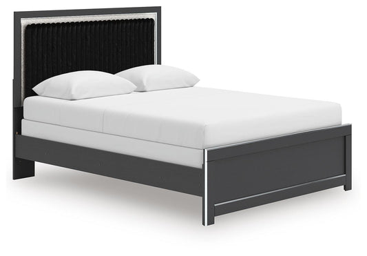 Ashley Birmonton Black Queen Upholstered Panel Bed
