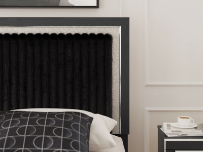 Ashley Birmonton Black Queen Upholstered Panel Bed