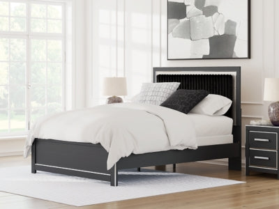 Ashley Birmonton Black Queen Upholstered Panel Bed