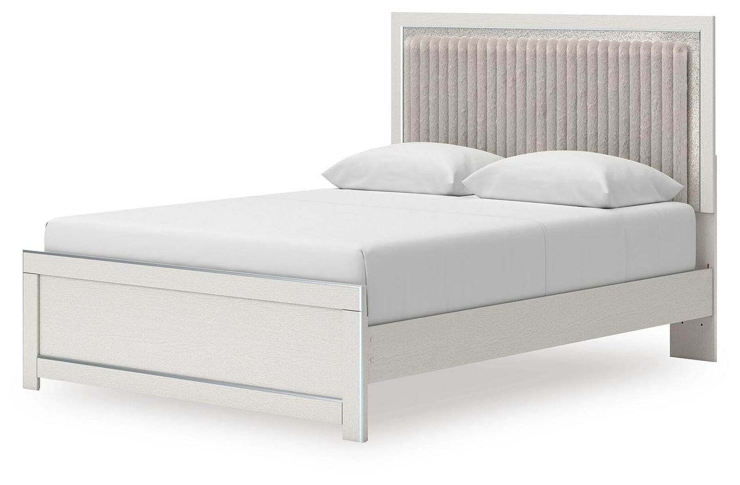 Ashley Birmonton White Queen Upholstered Panel Platform Bed
