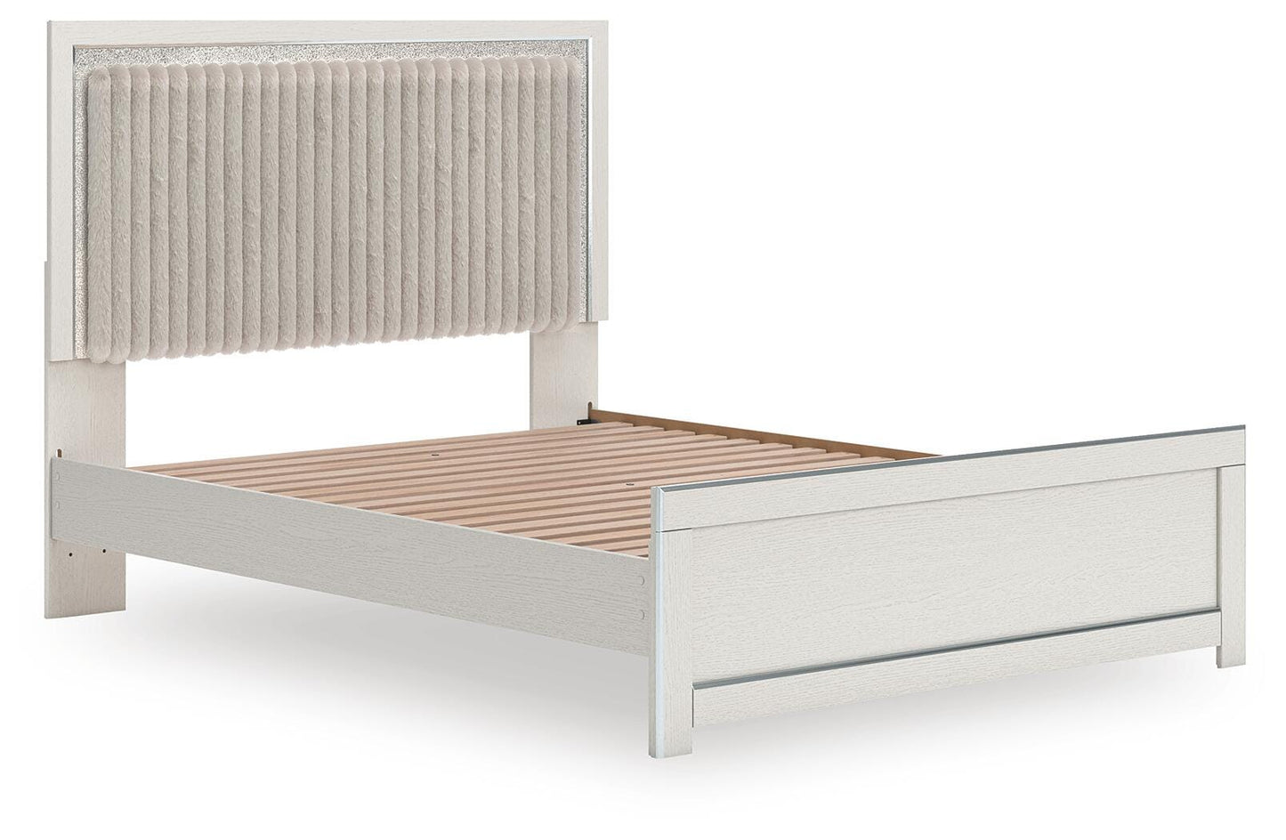 Ashley Birmonton White Queen Upholstered Panel Platform Bed
