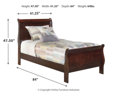Ashley Alisdair Reddish Brown Twin Sleigh Bed