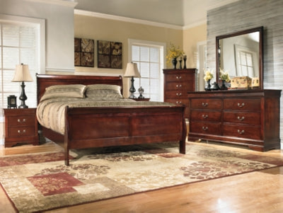 Ashley Alisdair Reddish Brown King Sleigh Bed