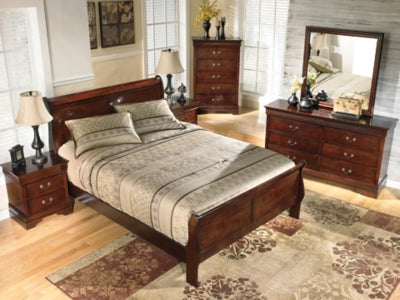 Ashley Alisdair Reddish Brown King Sleigh Bed