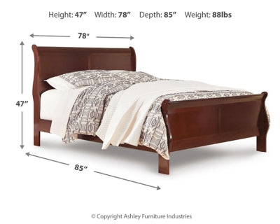 Ashley Alisdair Reddish Brown King Sleigh Bed