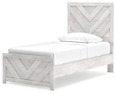 Ashley Cayboni Whitewash Twin Panel Bed