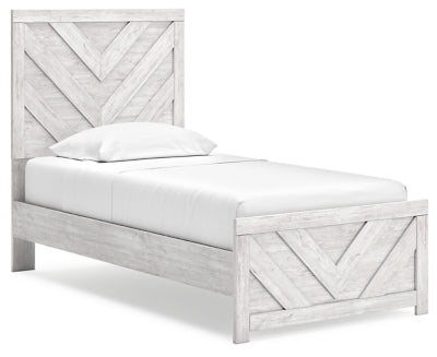Ashley Cayboni Whitewash Twin Panel Bed
