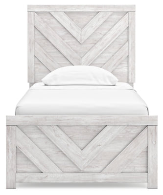 Ashley Cayboni Whitewash Twin Panel Bed