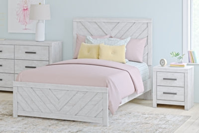 Ashley Cayboni Whitewash Full Panel Bed