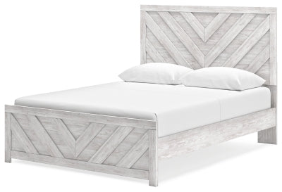 Ashley Cayboni Whitewash Queen Panel Bed