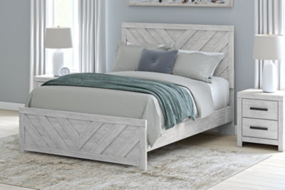 Ashley Cayboni Whitewash Queen Panel Bed