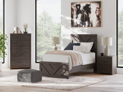 Ashley Prendonea Charcoal Twin Panel Bed