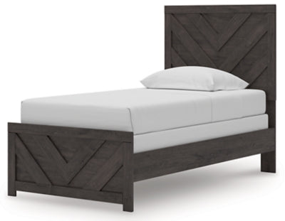 Ashley Prendonea Charcoal Twin Panel Bed