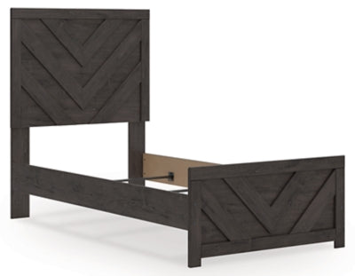 Ashley Prendonea Charcoal Twin Panel Bed