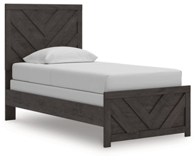 Ashley Prendonea Charcoal Twin Panel Bed
