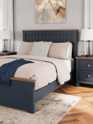 Ashley Landocken Brown Blue Queen Panel Bed
