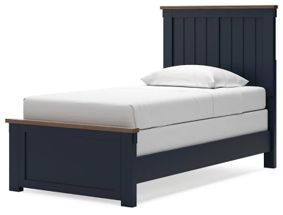 Ashley Landocken Brown Blue Twin Panel Bed