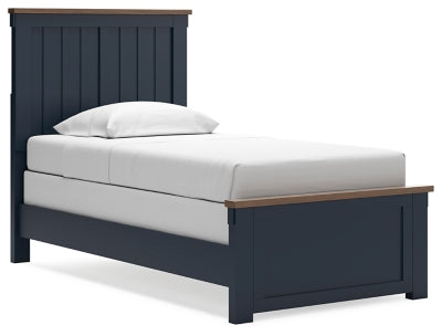 Ashley Landocken Brown Blue Twin Panel Bed