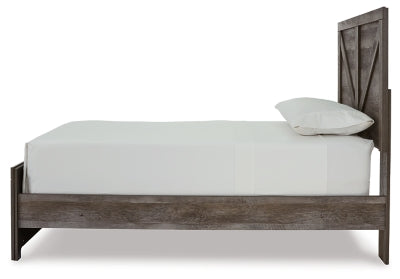 Ashley Wynnlow Gray Twin Crossbuck Panel Bed