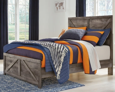 Ashley Wynnlow Gray Full Crossbuck Panel Bed