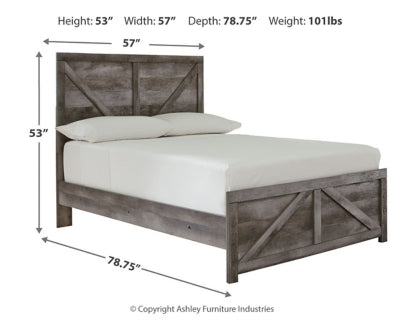 Ashley Wynnlow Gray Full Crossbuck Panel Bed