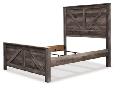Ashley Wynnlow Gray Queen Crossbuck Panel Bed