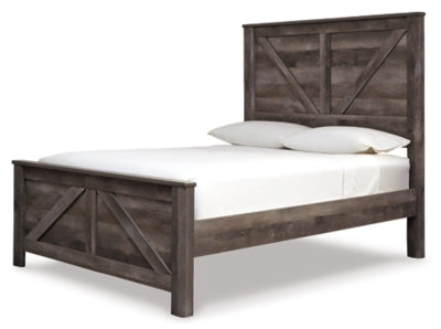 Ashley Wynnlow Gray Queen Crossbuck Panel Bed