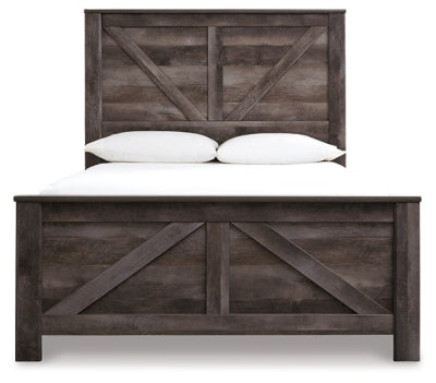 Ashley Wynnlow Gray Queen Crossbuck Panel Bed