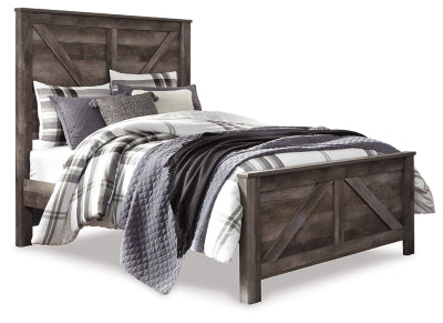 Ashley Wynnlow Gray Queen Crossbuck Panel Bed