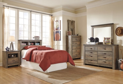 Ashley Trinell Brown Twin Bookcase Headboard