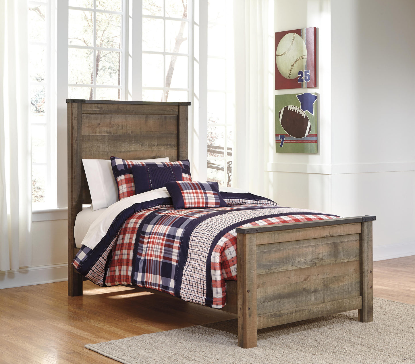 Ashley Trinell Brown Twin Panel Bed