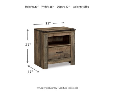 Ashley Trinell Brown One Drawer Nightstand