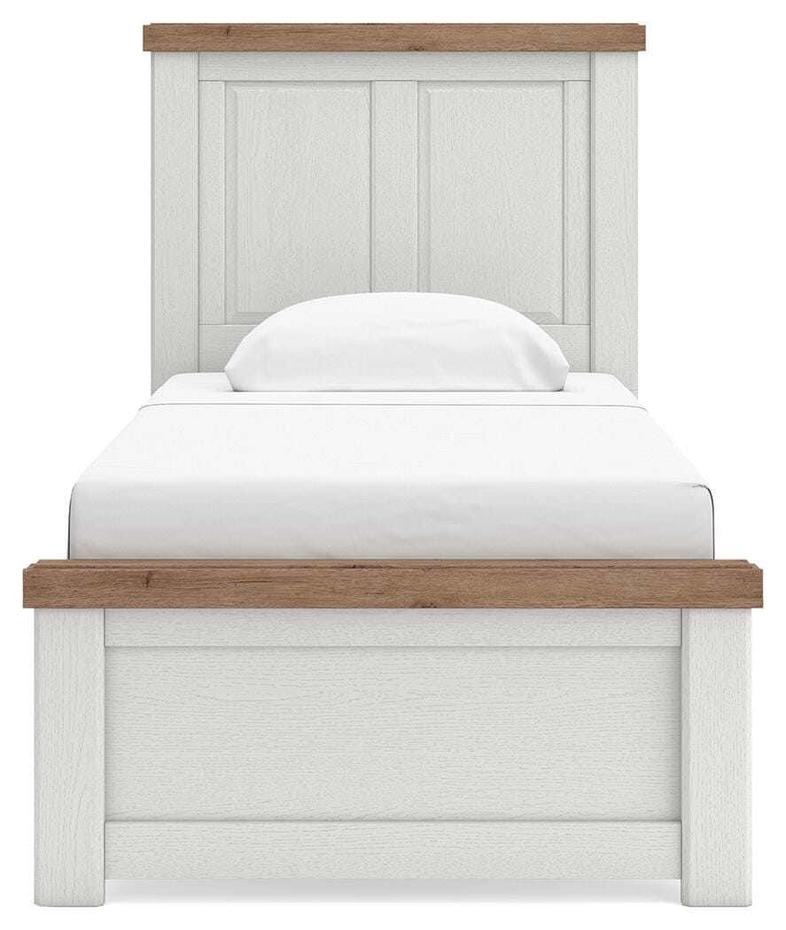 Benchcraft Savonport White Brown Twin Panel Bed