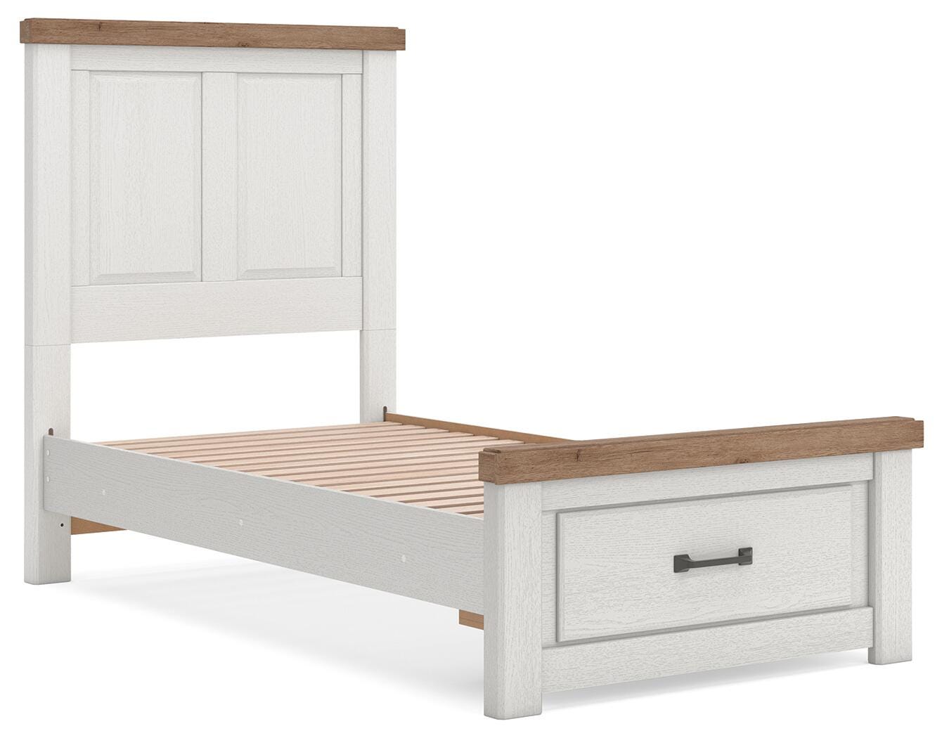 Ashley Savonport White Brown Twin Panel Storage Bed
