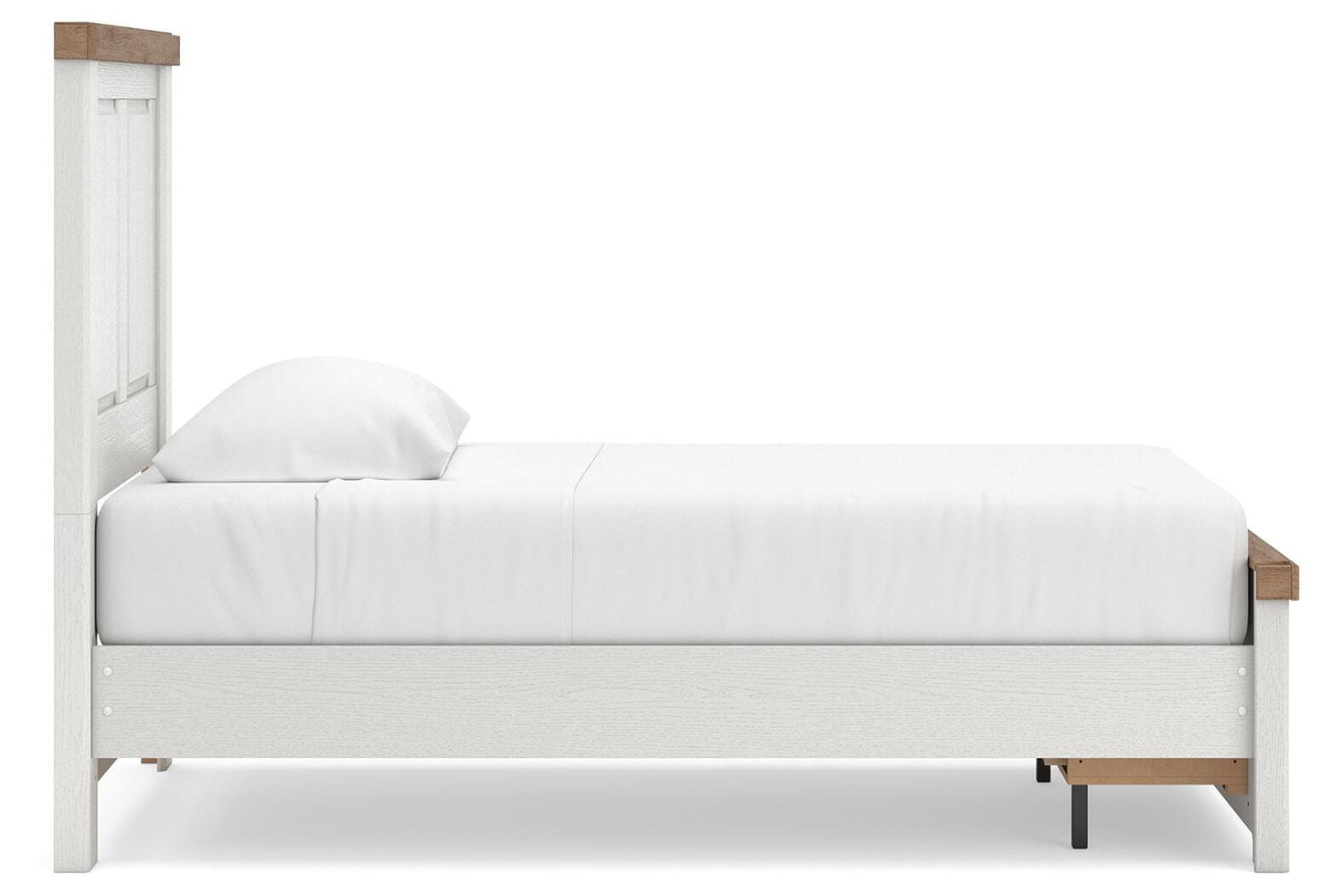 Ashley Savonport White Brown Twin Panel Storage Bed