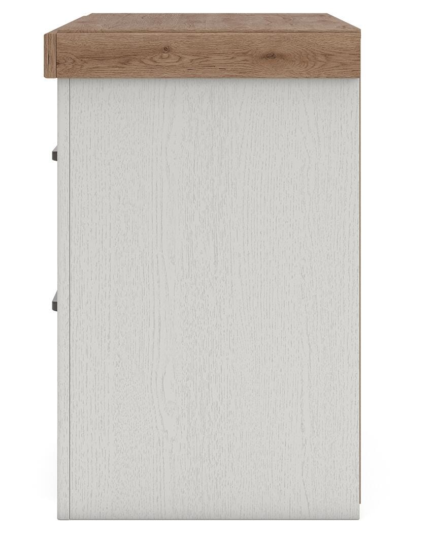 Benchcraft Savonport White Brown Nightstand