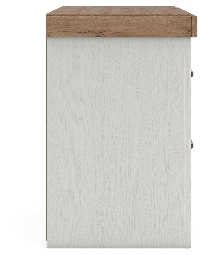 Benchcraft Savonport White Brown Nightstand