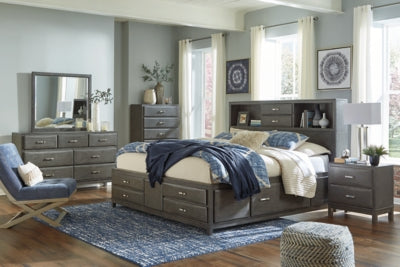 Ashley Caitbrook Gray Queen Storage Bed with 8 Drawers