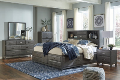 Ashley Caitbrook Gray Queen Storage Bed with 8 Drawers