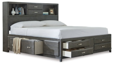 Ashley Caitbrook Gray Queen Storage Bed with 8 Drawers