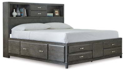 Ashley Caitbrook Gray Queen Storage Bed with 8 Drawers