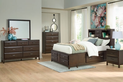 Ashley Vanmore Dark Brown Full Storage Bed