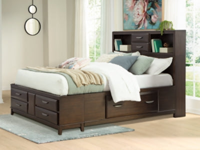 Ashley Vanmore Dark Brown Queen Storage Bed