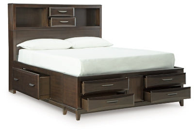 Ashley Vanmore Dark Brown Queen Storage Bed