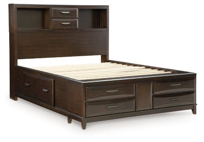 Ashley Vanmore Dark Brown Queen Storage Bed