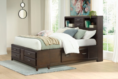 Ashley Vanmore Dark Brown Full Storage Bed